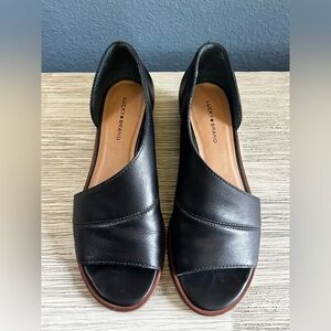 Lucky Brand Women's Black Leather Mules